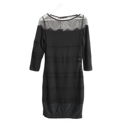 Roberto Cavalli Black Knit & Lace Dress