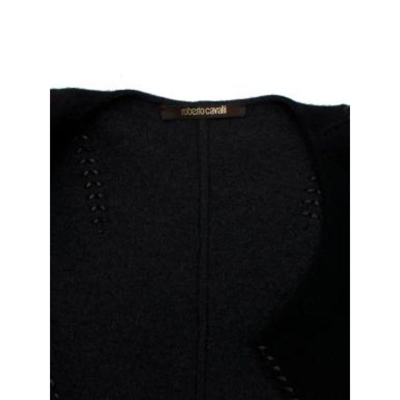 Women's or Men's Roberto Cavalli Black Knotted Rope Wool Coat For Sale