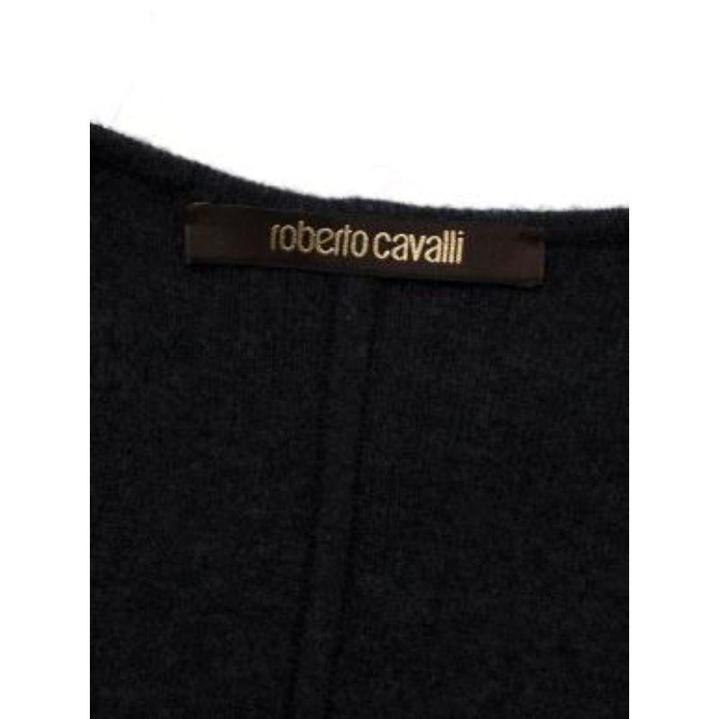 Roberto Cavalli Black Knotted Rope Wool Coat For Sale 1