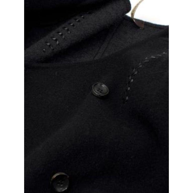 Roberto Cavalli Black Knotted Rope Wool Coat For Sale at 1stDibs