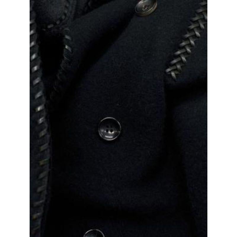 Roberto Cavalli Black Knotted Rope Wool Coat For Sale 4
