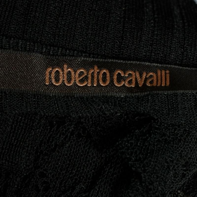 Nero Roberto Cavalli - Top senza maniche con dettaglio in pizzo nero - S in vendita