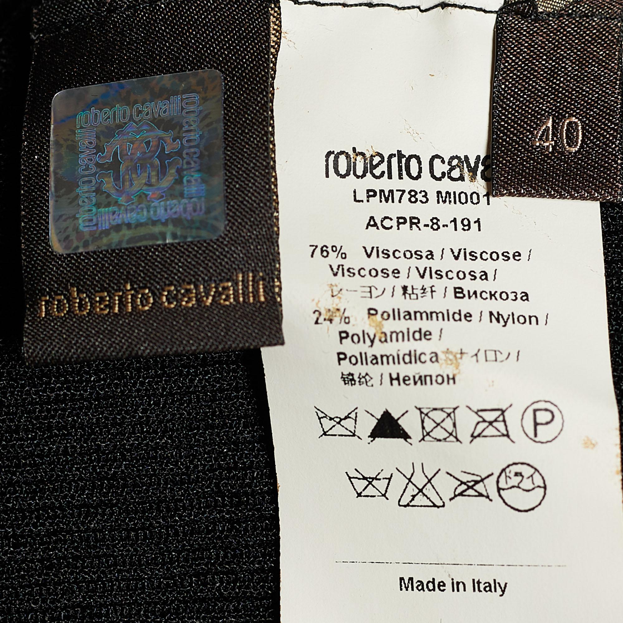 Roberto Cavalli Black Lace Frill Detail Sleeveless Top S In Good Condition For Sale In Dubai, Al Qouz 2