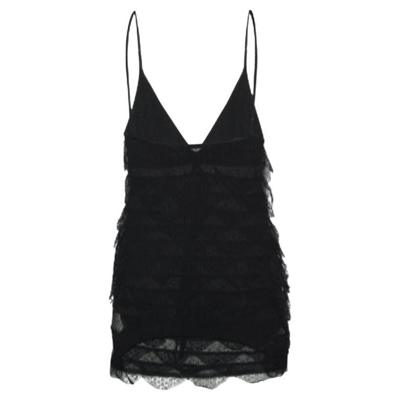 Roberto Cavalli - Top senza maniche con dettaglio in pizzo nero - S in vendita