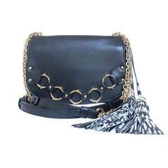 Roberto Cavalli Black Leather Crossbody Bag