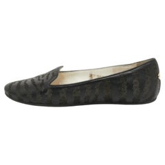 Roberto Cavalli Schwarze Laser Cut Ballettschuhe aus Leder Größe 36