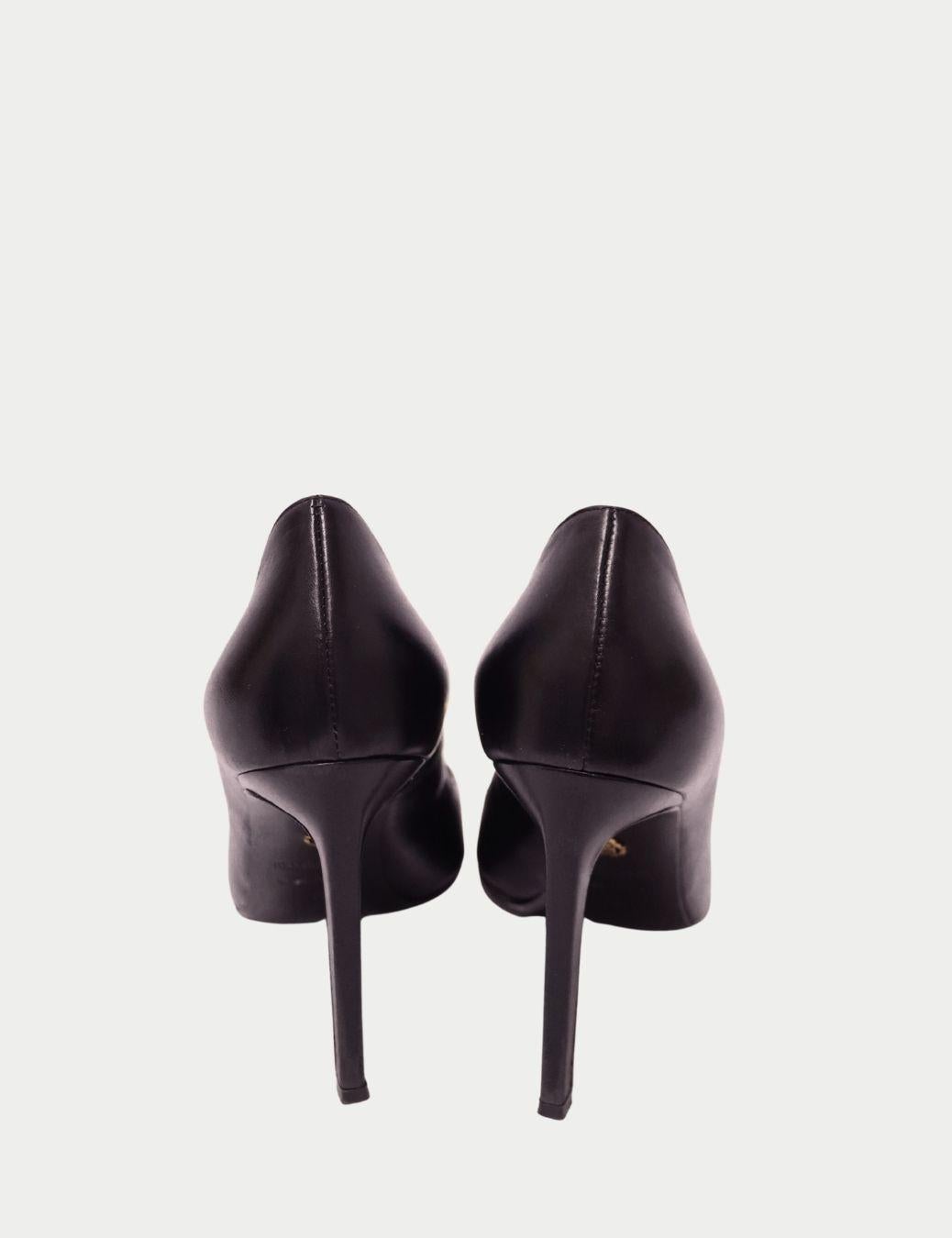 Nero Roberto Cavalli - Pumps in pelle nera con serpente dorato - EU 38