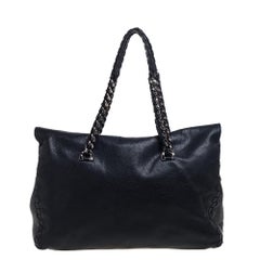 Roberto Cavalli Black Leather Regina Satchel