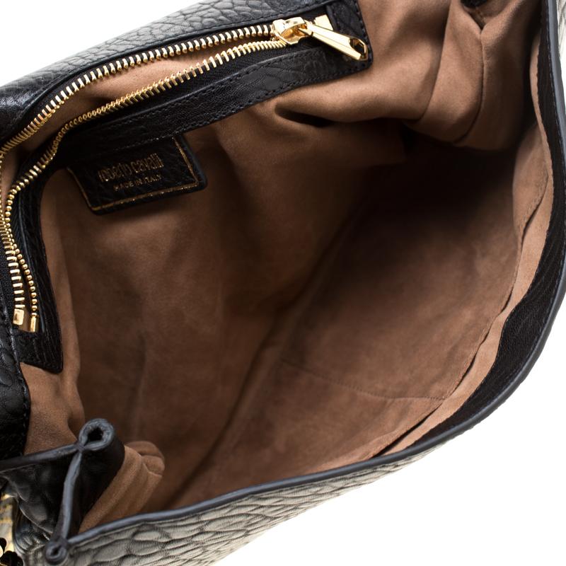 Roberto Cavalli Black Leather Studded Regina Chain Clutch Bag 4
