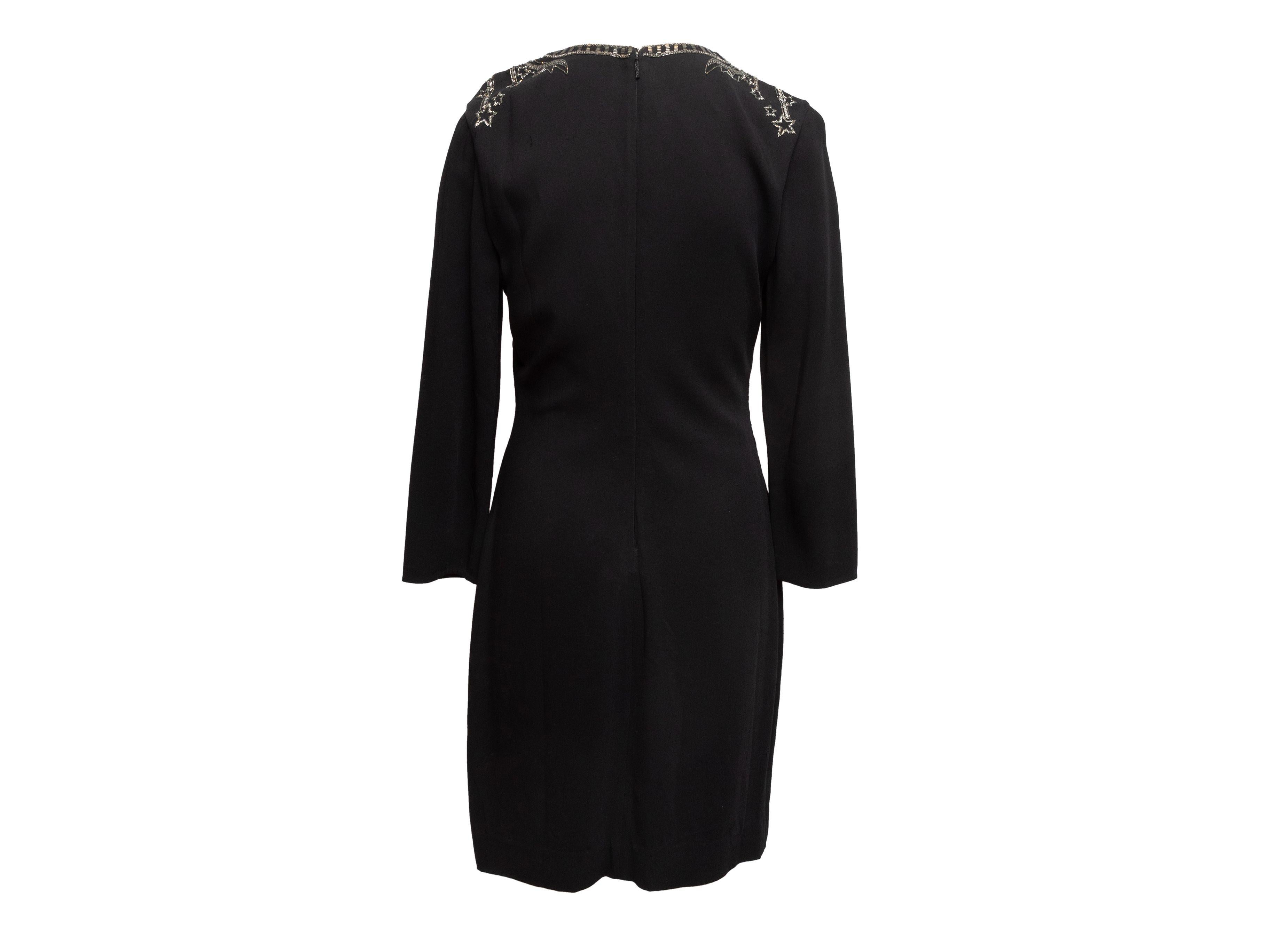 Roberto Cavalli Black Long Sleeve Beaded Dress For Sale 3