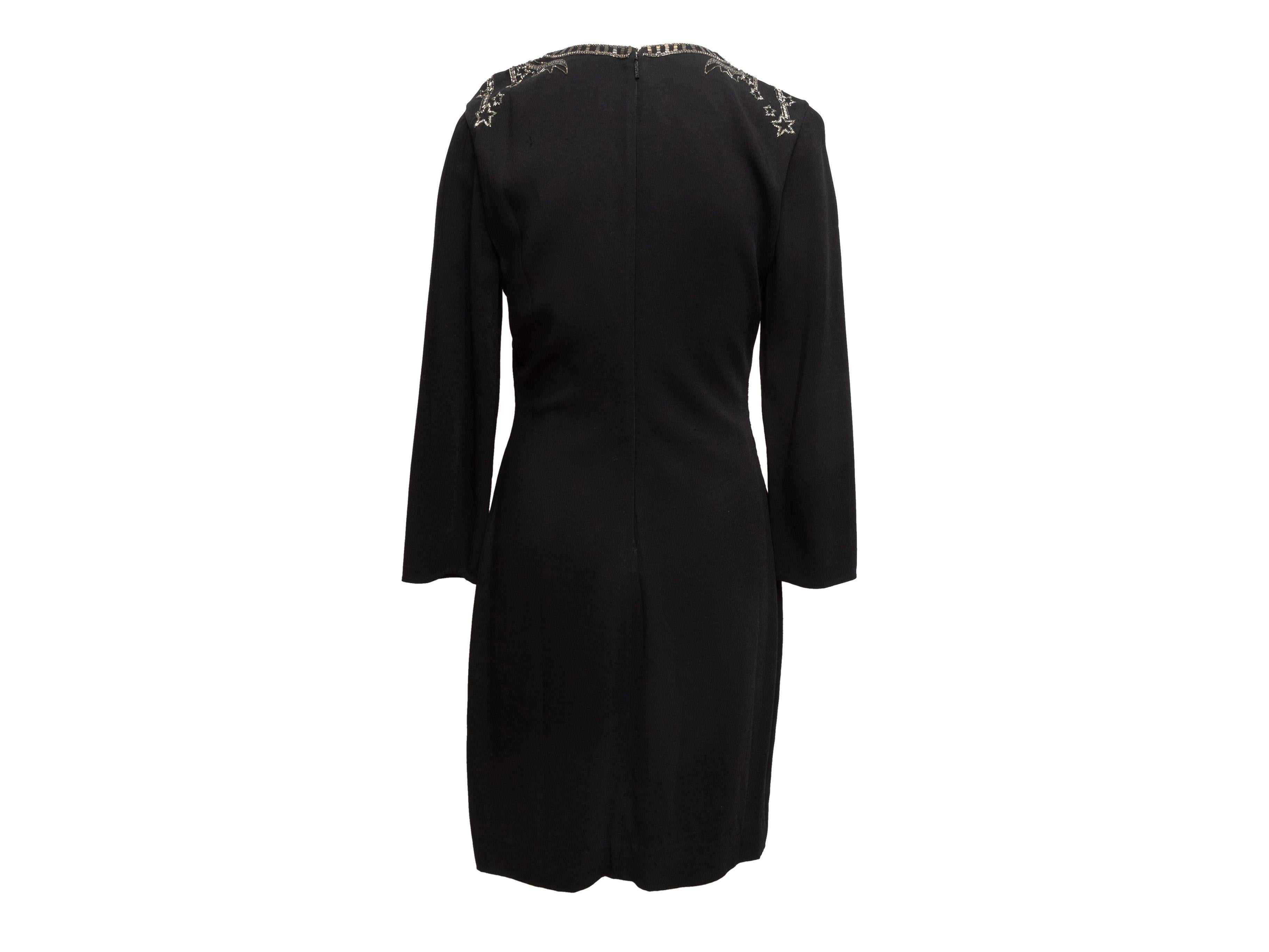 Roberto Cavalli - Robe noire à manches longues et perles en vente 3