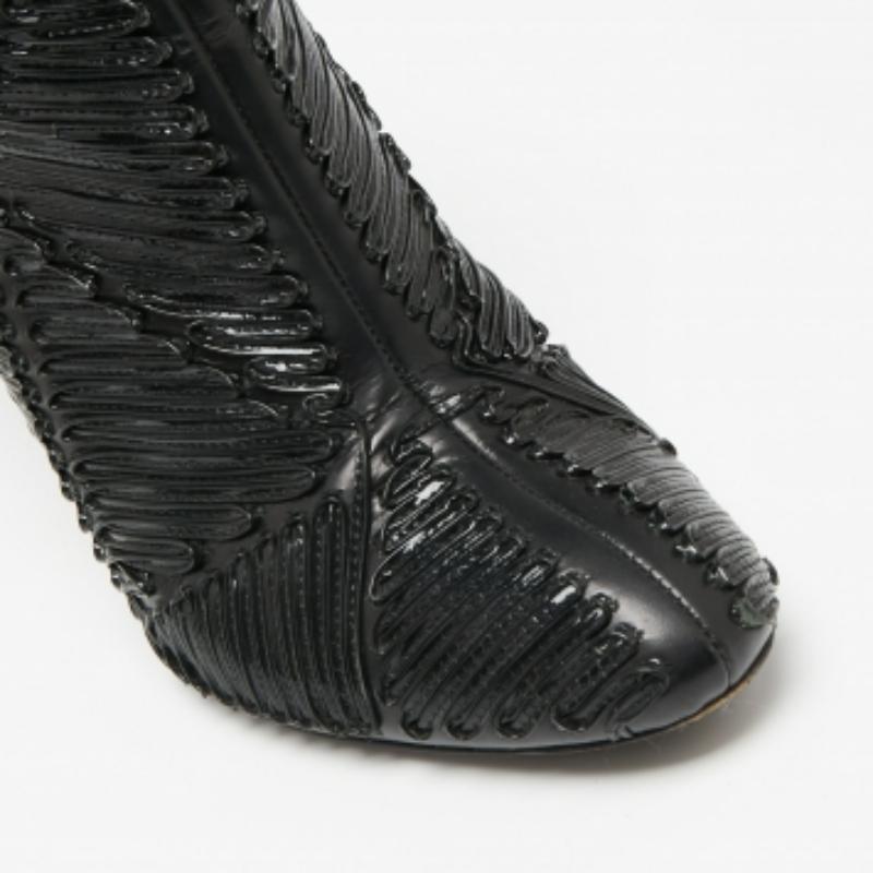 Roberto Cavalli Botines de charol y piel negros Talla 40 en venta 2
