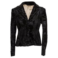 Roberto Cavalli Black Persian Lamb Silk-Lined Blazer