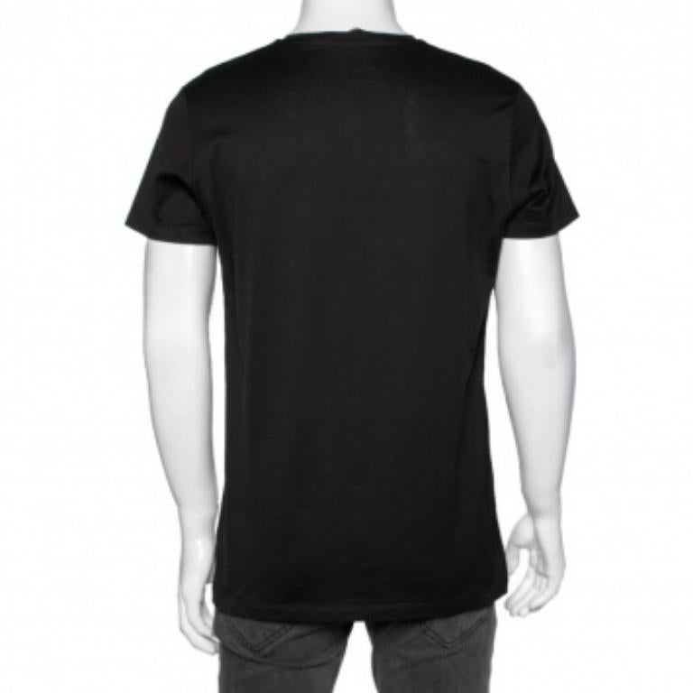 Roberto Cavalli Camiseta negra de manga corta de algodón estampado M en Bueno estado para la venta en Dubai, Al Qouz 2