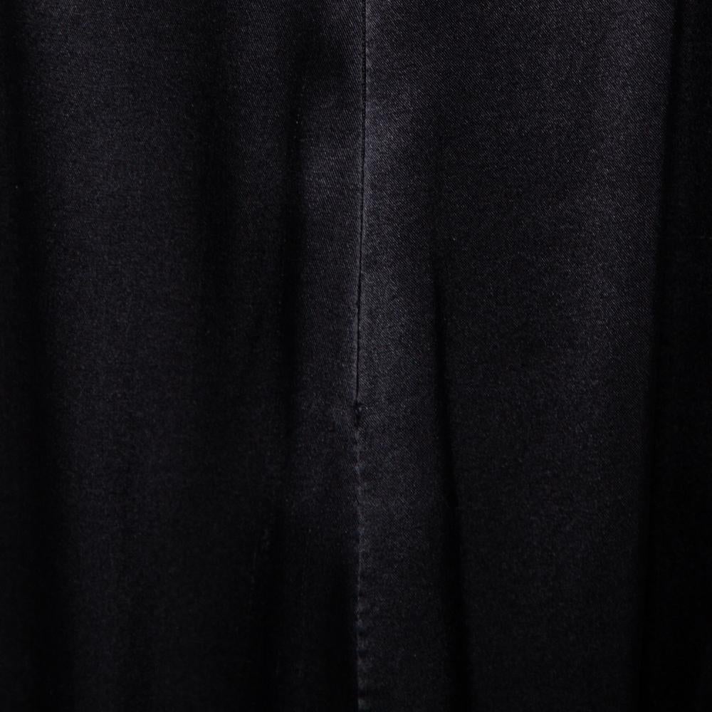Roberto Cavalli Black Printed Satin Draped Sleeveless Mini Dress M In Good Condition In Dubai, Al Qouz 2