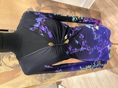 Roberto Cavalli - Top imprimé noir et violet