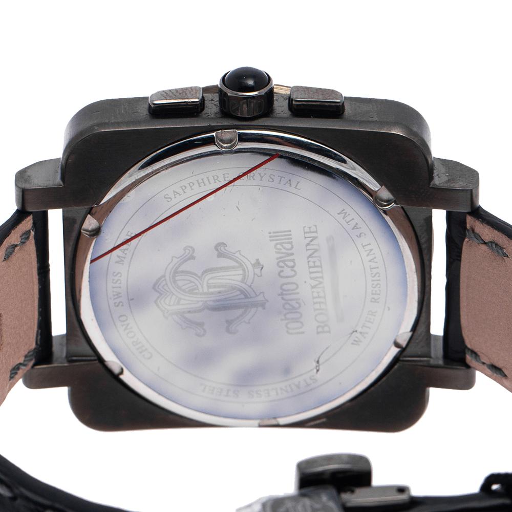 Roberto Cavalli Black PVD Coated Bohemienne Men's Wristwatch 40 mm In New Condition In Dubai, Al Qouz 2
