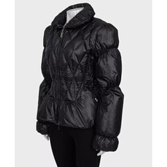 Roberto Cavalli Black Quilted Lace-Up Jacket - IT 44/L