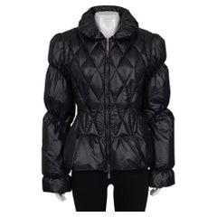Roberto Cavalli Black Quilted Lace-Up Jacket - IT 44/L