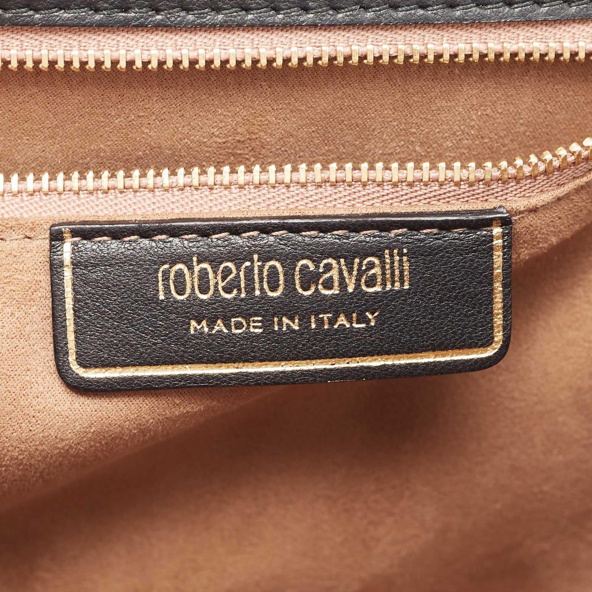 Roberto Cavalli Black Quilted Leather Hera Shoulder Bag 11