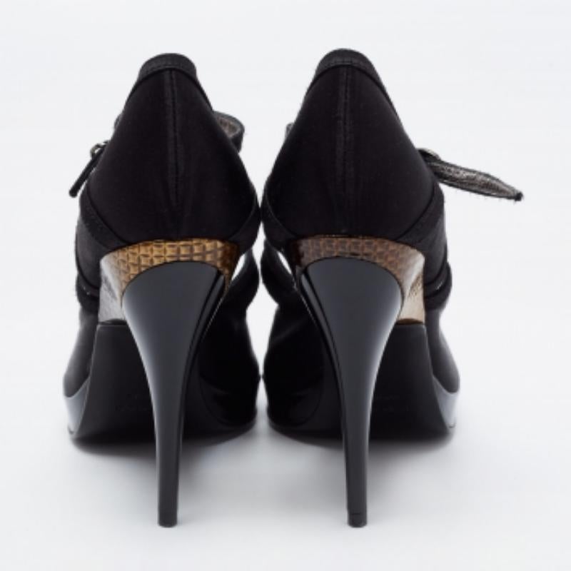 Roberto Cavalli Black Satin Ankle Strap Sandals Size 36 For Sale 1