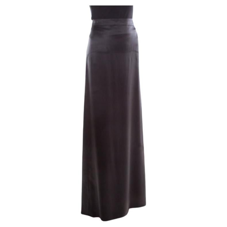 Roberto Cavalli Jupe longue en satin noir S