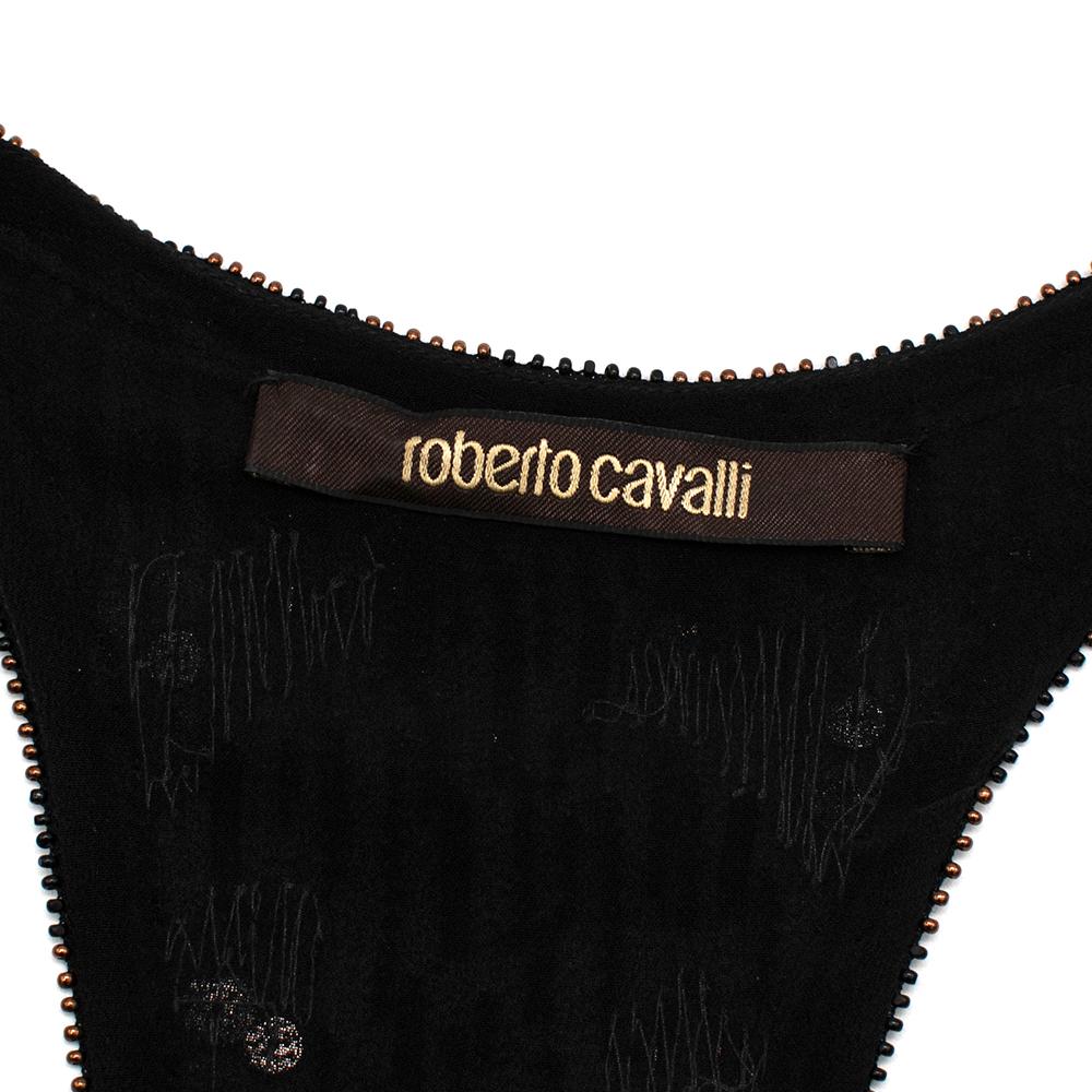 Roberto Cavalli Schwarzes, mit Pailletten verziertes Minikleid US4 im Angebot 1