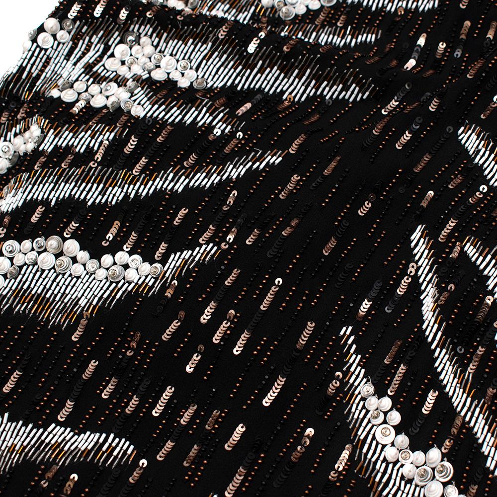 Roberto Cavalli Schwarzes, mit Pailletten verziertes Minikleid US4 im Angebot 2