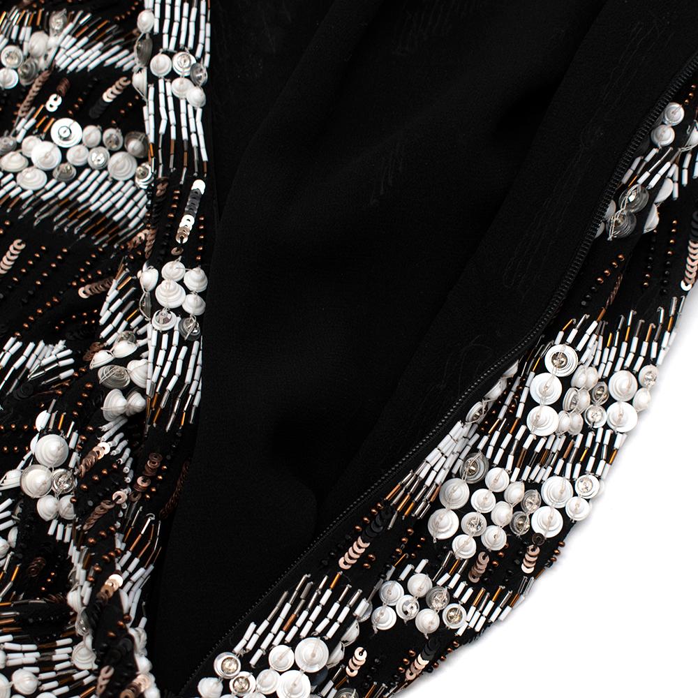 Roberto Cavalli Schwarzes, mit Pailletten verziertes Minikleid US4 im Angebot 3