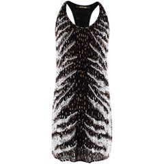 Roberto Cavalli Schwarzes, mit Pailletten verziertes Minikleid US4