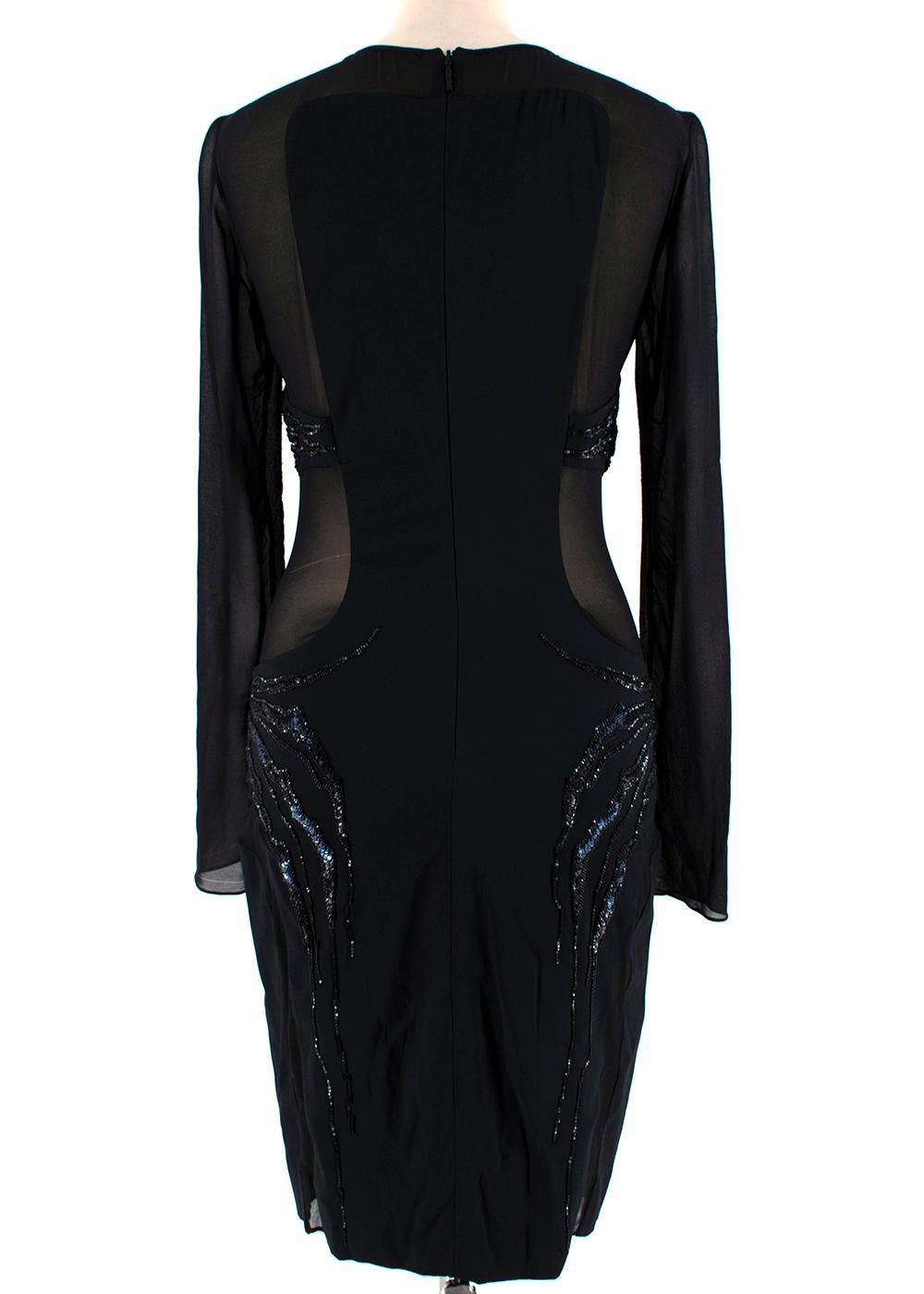 black sequin embellished dress