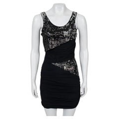 Roberto Cavalli Black Sequin Fitted Dress - IT38 / Small
