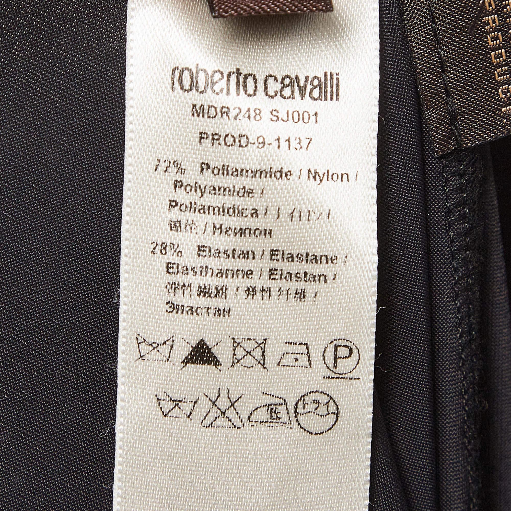 Roberto Cavalli Black Sequin Jersey Leggings M For Sale 2