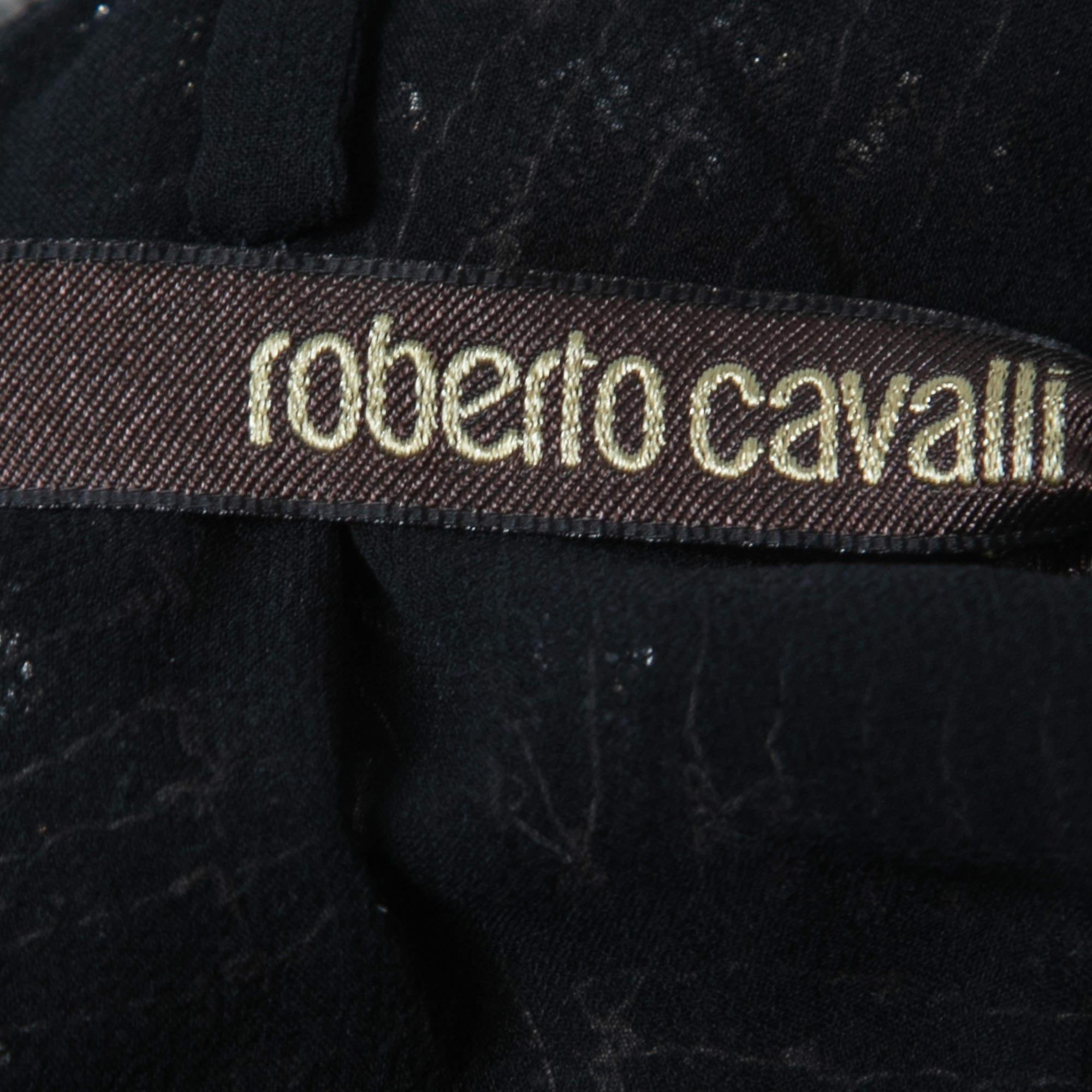 Roberto Cavalli Black Sequined Cutout Sleeveless Gown 3