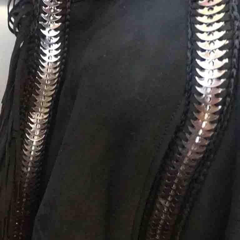 Roberto Cavalli Black Shearling Fringe Jacket For Sale 5