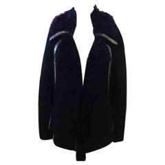 Roberto Cavalli Chaqueta de flecos de piel de oveja negra