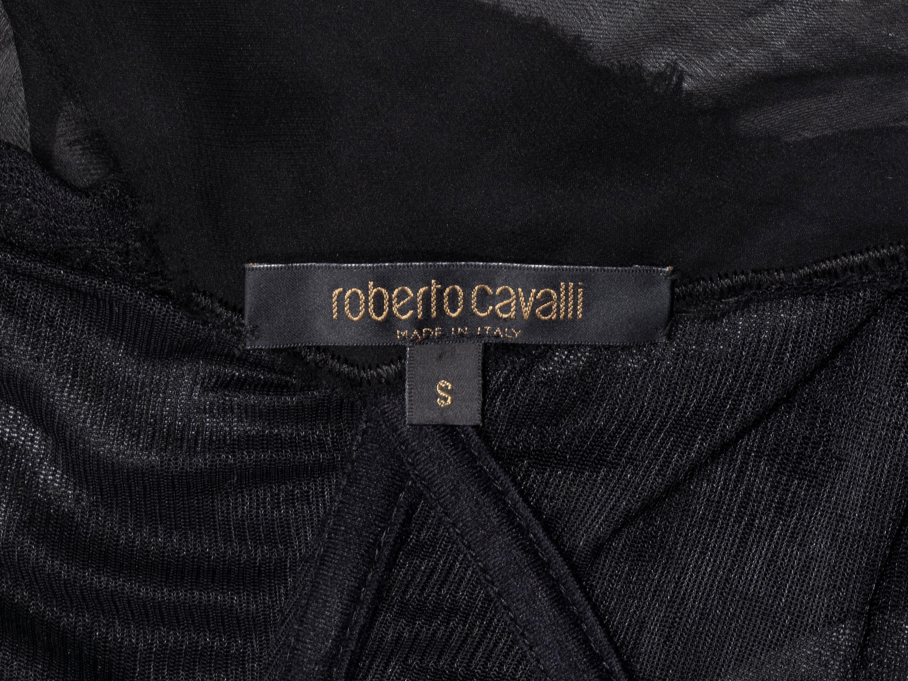 Roberto Cavalli black shredded silk strapless evening dress with train, fw 2001 For Sale 4