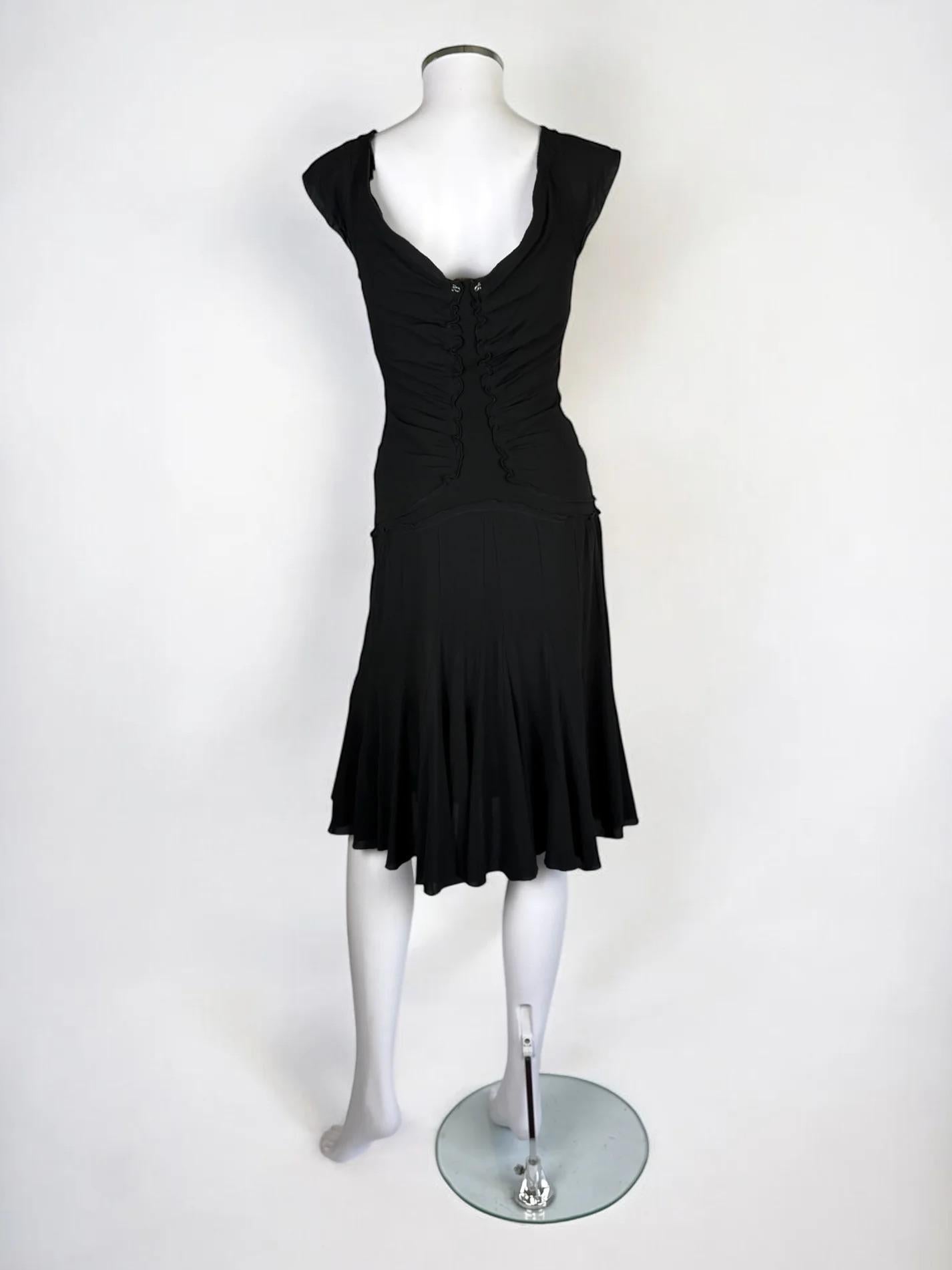 Roberto Cavalli Black Silk Corset Dress, 2003 For Sale 3