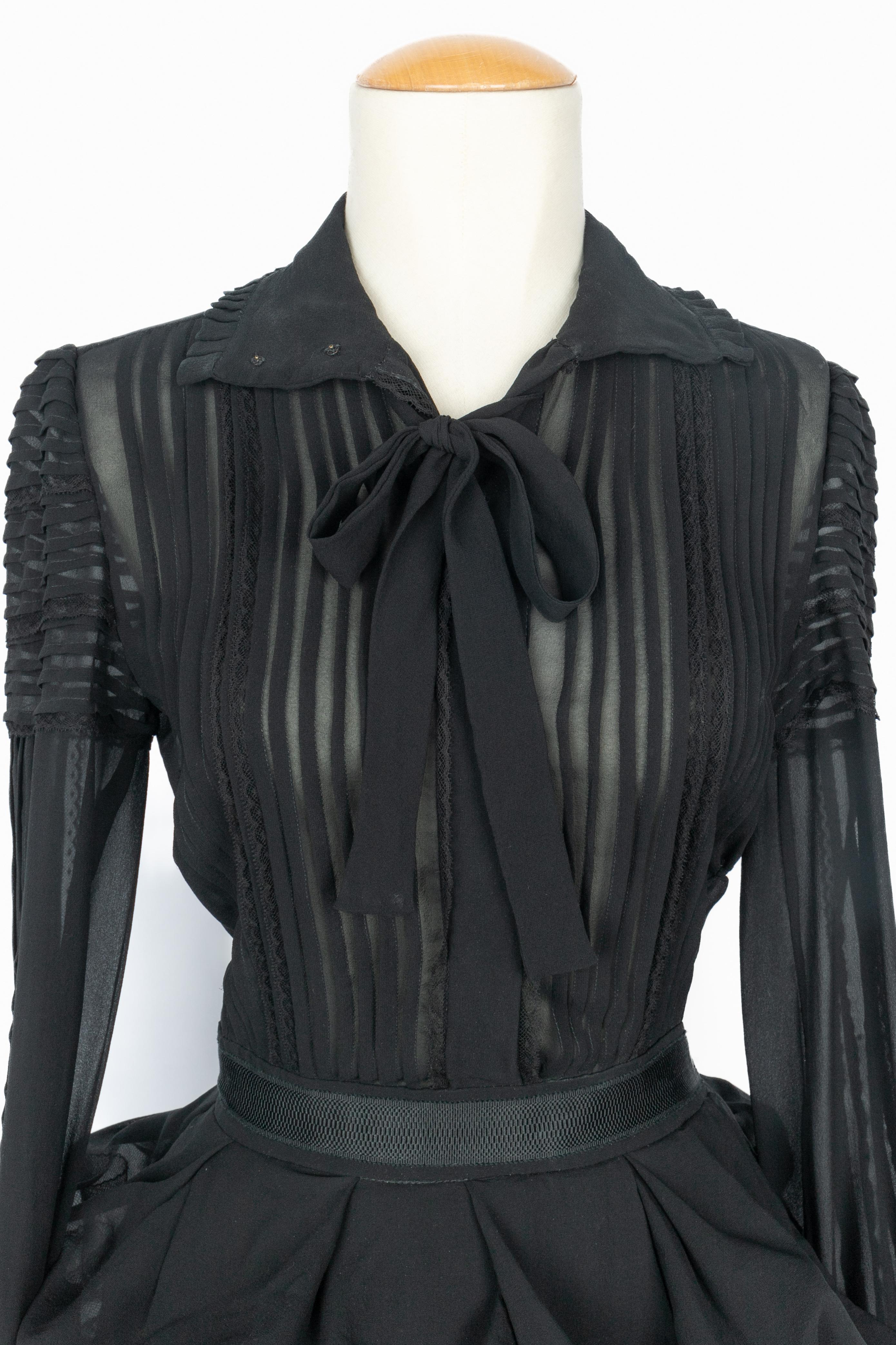 Roberto Cavalli black silk dress en venta 7