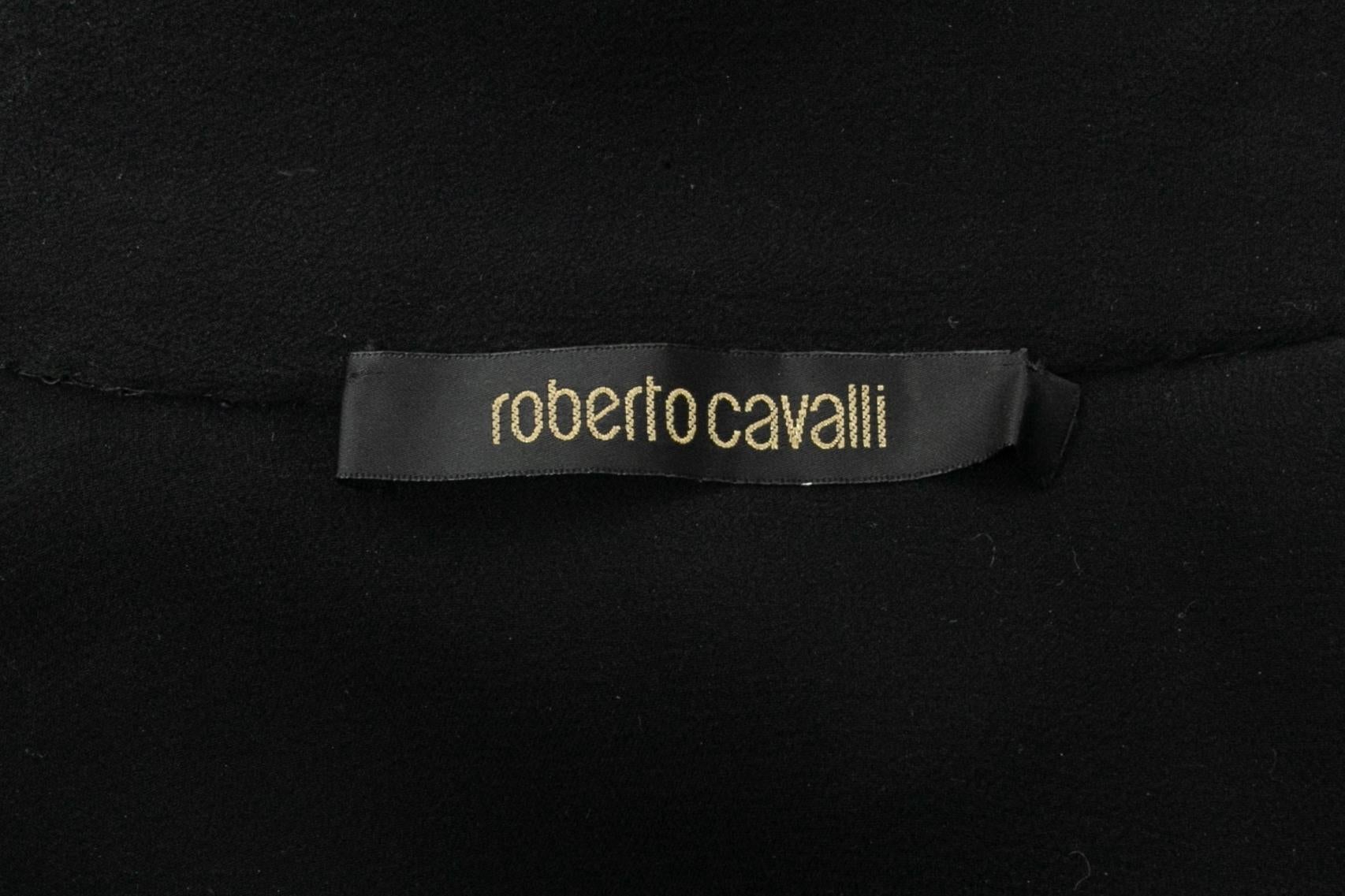 Roberto Cavalli black silk dress en venta 9