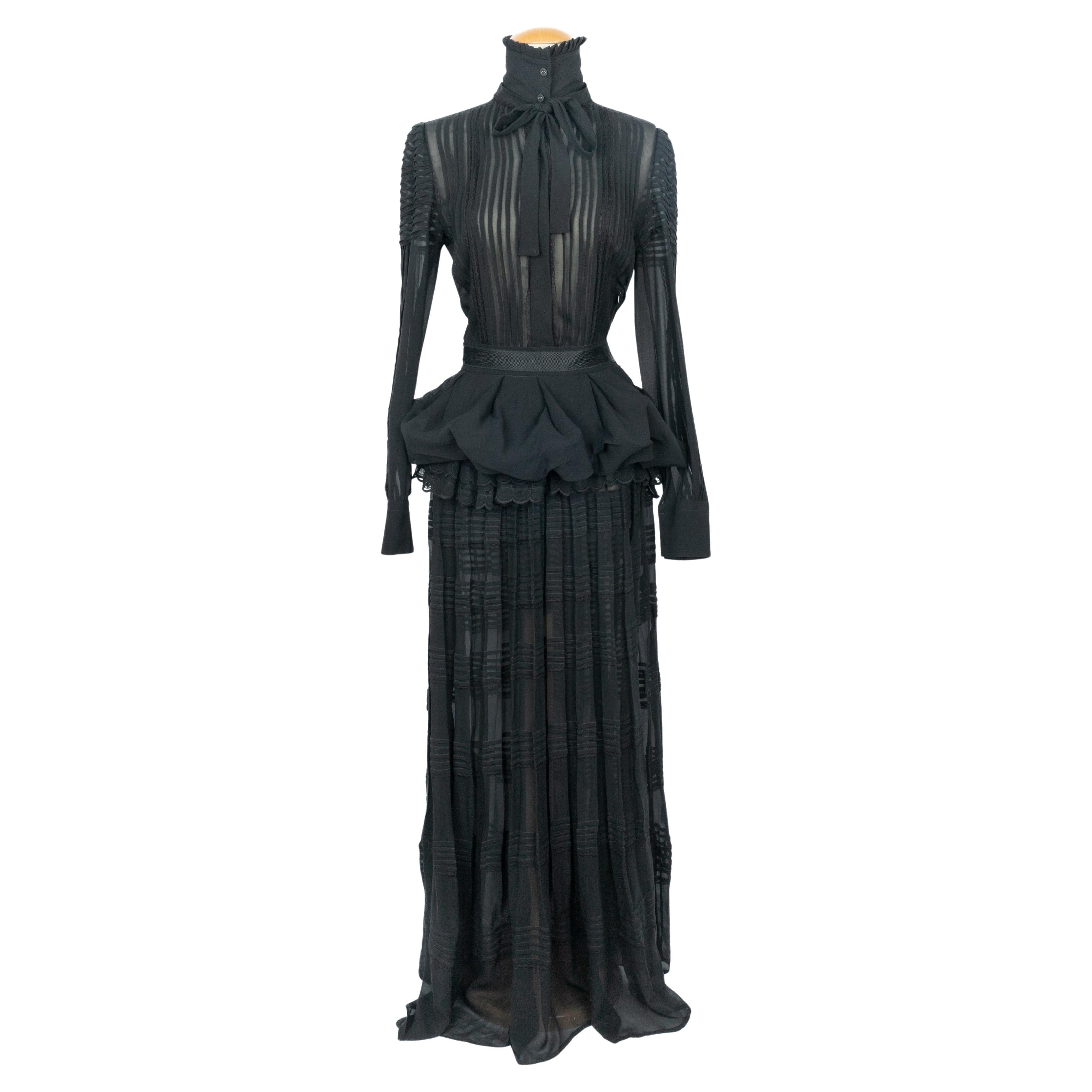 Roberto Cavalli black silk dress