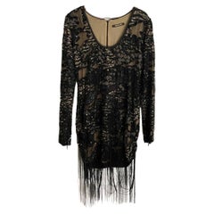 ROBERTO CAVALLI BLACK SILK EVENING Dress  42 - 6