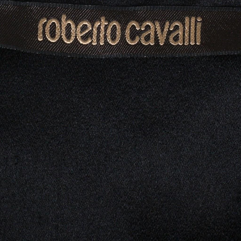 Roberto Cavalli Black Silk Evening Gown M 2