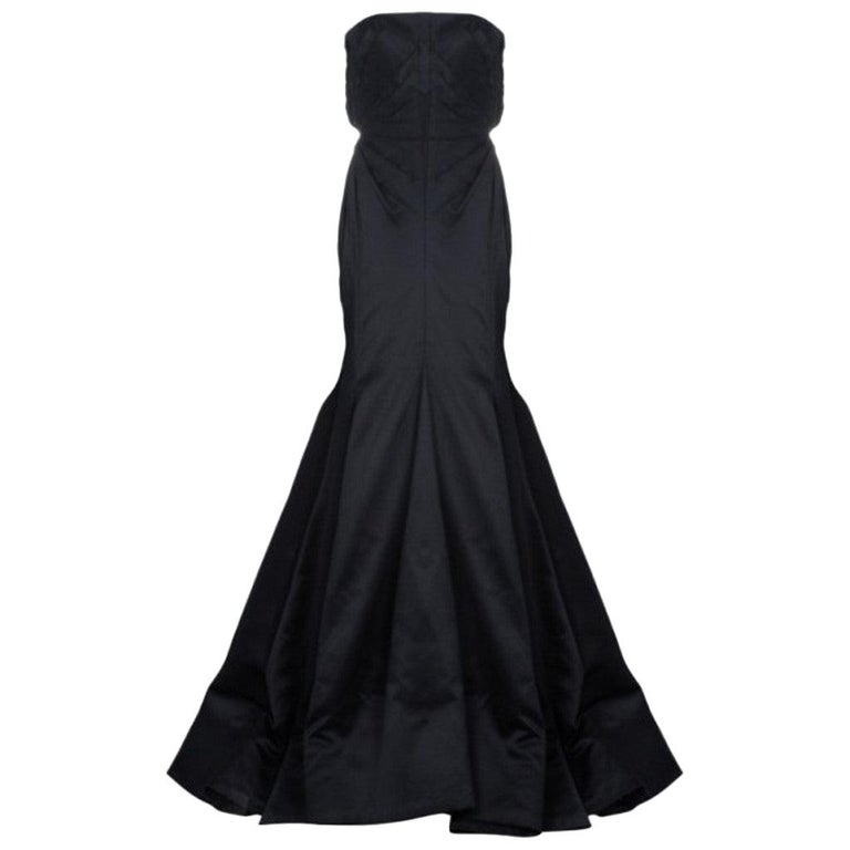 Roberto Cavalli Black Silk Evening Gown M For Sale at 1stDibs