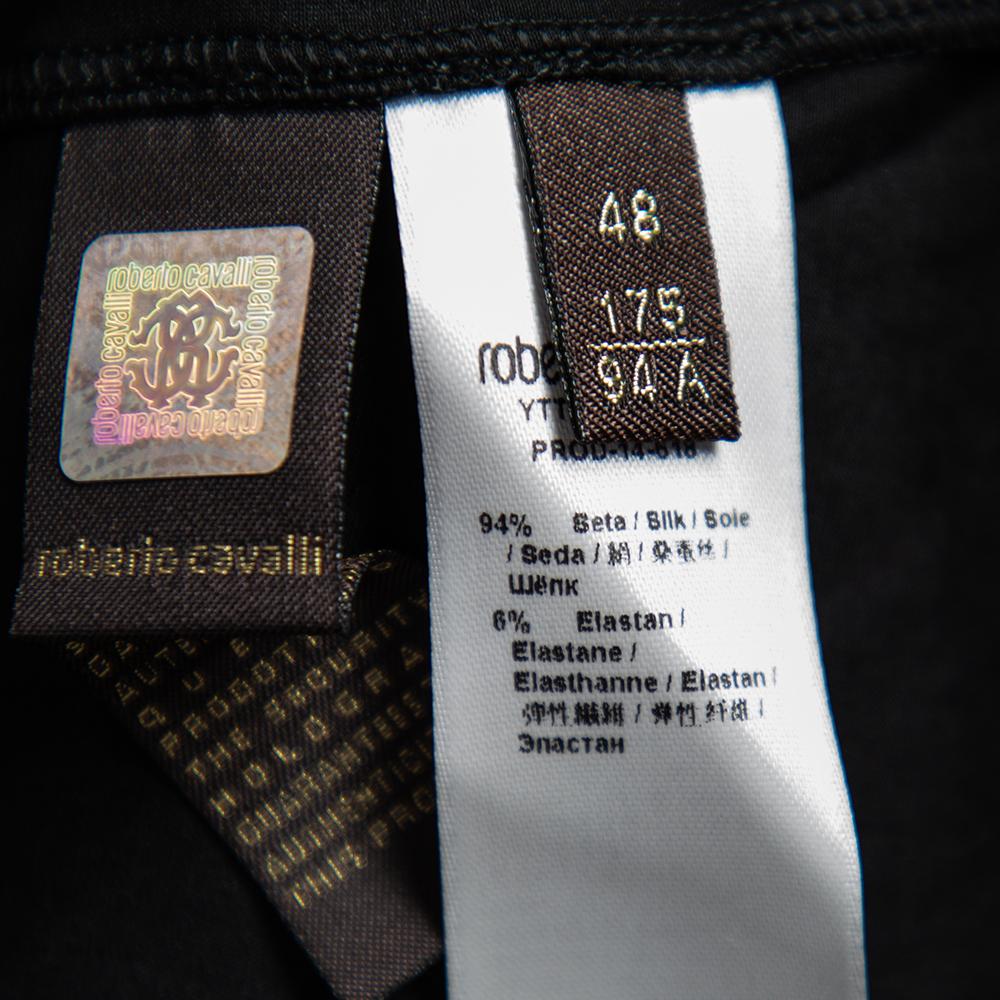 Roberto Cavalli Black Silk Maxi Skirt L In Excellent Condition In Dubai, Al Qouz 2