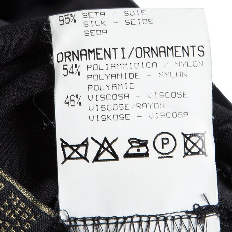 Roberto Cavalli Black Silk Scallop Lace Detail Sleeveless Dress S 3