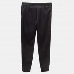 Roberto Cavalli Black Silk Trimmed Wool Elasticated Waist Joggers S