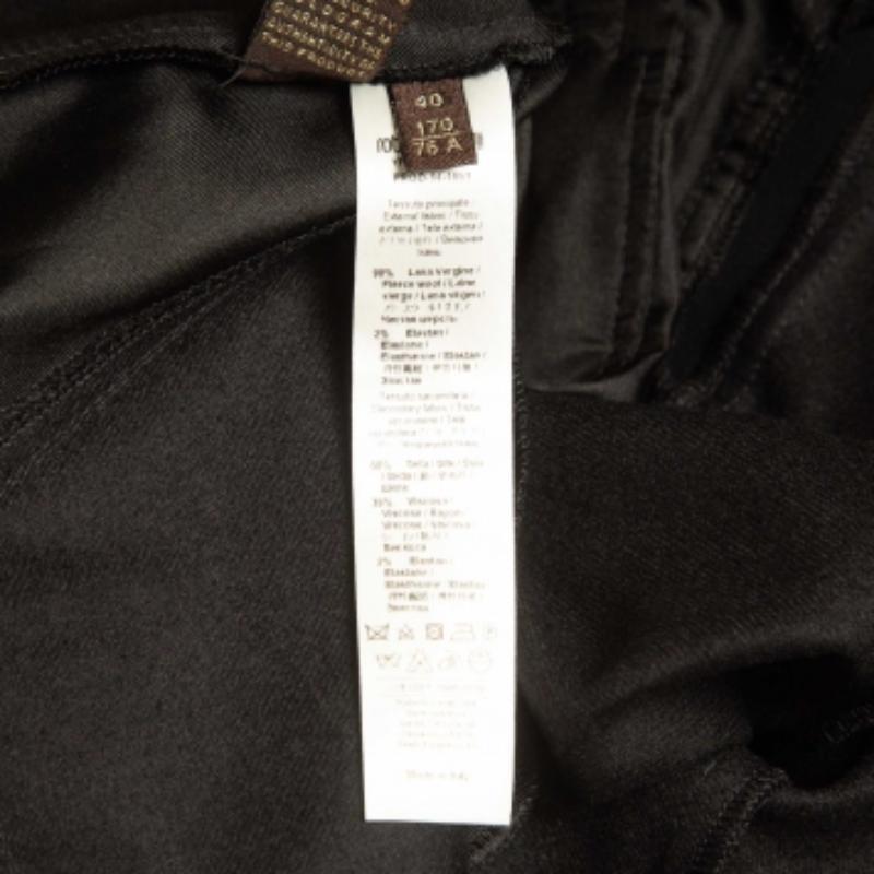 Donna Roberto Cavalli - Joggers neri con bordi in seta e lana elasticizzati in vita S in vendita