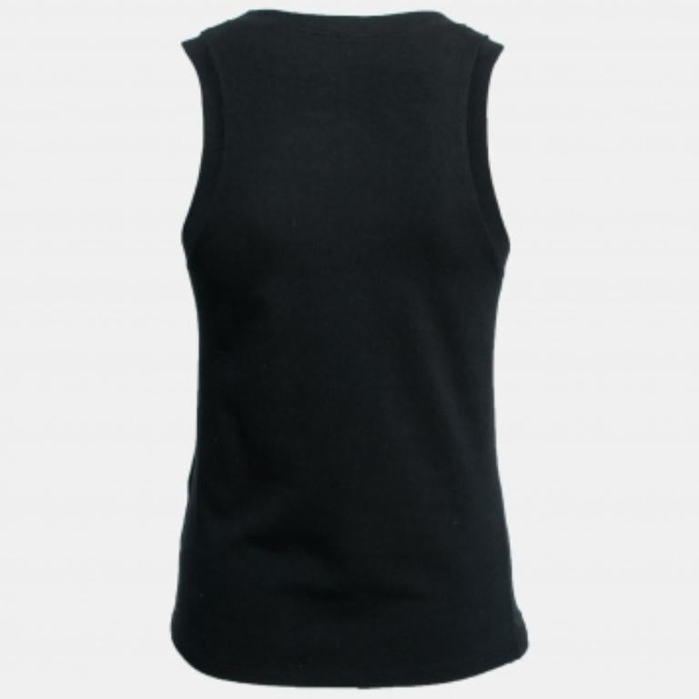 Mettez à jour vos basiques avec ce débardeur de la maison Roberto Cavalli. Simple et élégante, elle est coupée dans un tissu noir en coton extensible, avec des imprimés de logos contrastés sur le devant. Ce haut vous permettra d'arborer un style