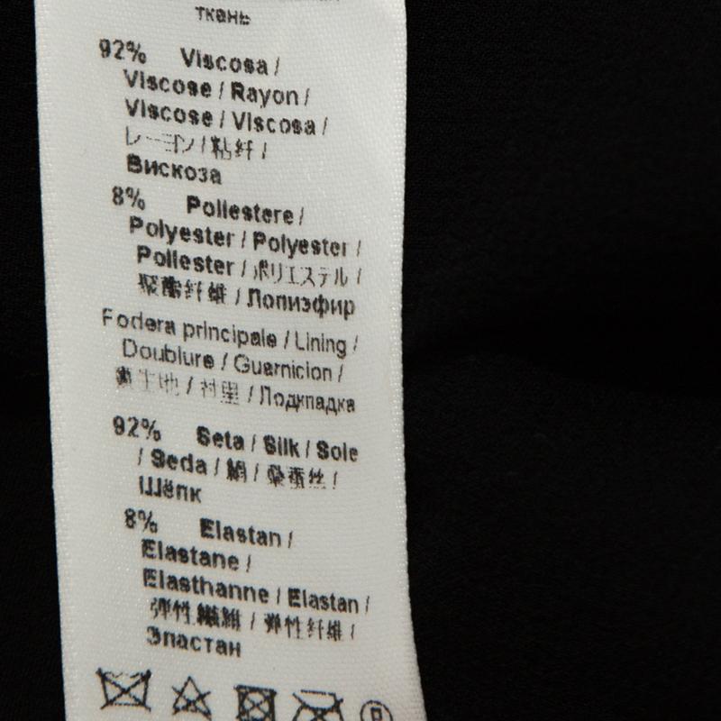 Roberto Cavalli Schwarzes langärmeliges Maxikleid aus Stretch-Strick mit durchsichtigem Detail S 1